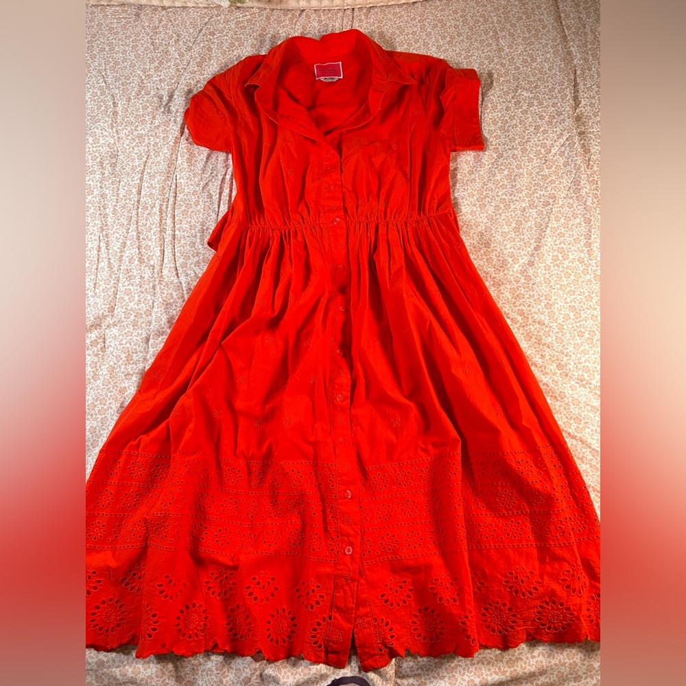 Kate Spade Vibrant Orange Midi Dress - Picture 3 of 11